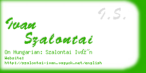 ivan szalontai business card